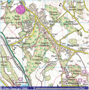 Bradenham Woods map